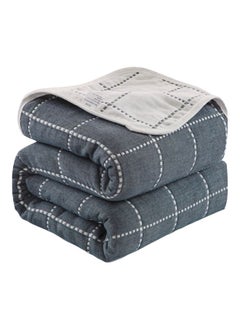 Y&D Cotton Throw Blanket Grey/White 120x150centimeter  - Image 1