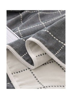 Y&D Cotton Throw Blanket Grey/White 120x150centimeter  - Image 2