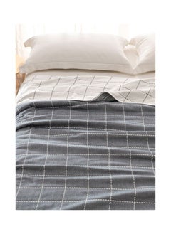 Y&D Cotton Throw Blanket Grey/White 120x150centimeter  - Image 3
