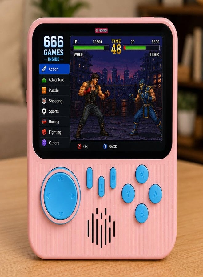 Storio G7 Retro Handheld Gaming Console for Kids & Adults | 666-in-1 Built-in Classic Video Games | Rechargeable Portable Game Player | TV Output | Best Toy Gift for Boys 7-14 Years - Image 1