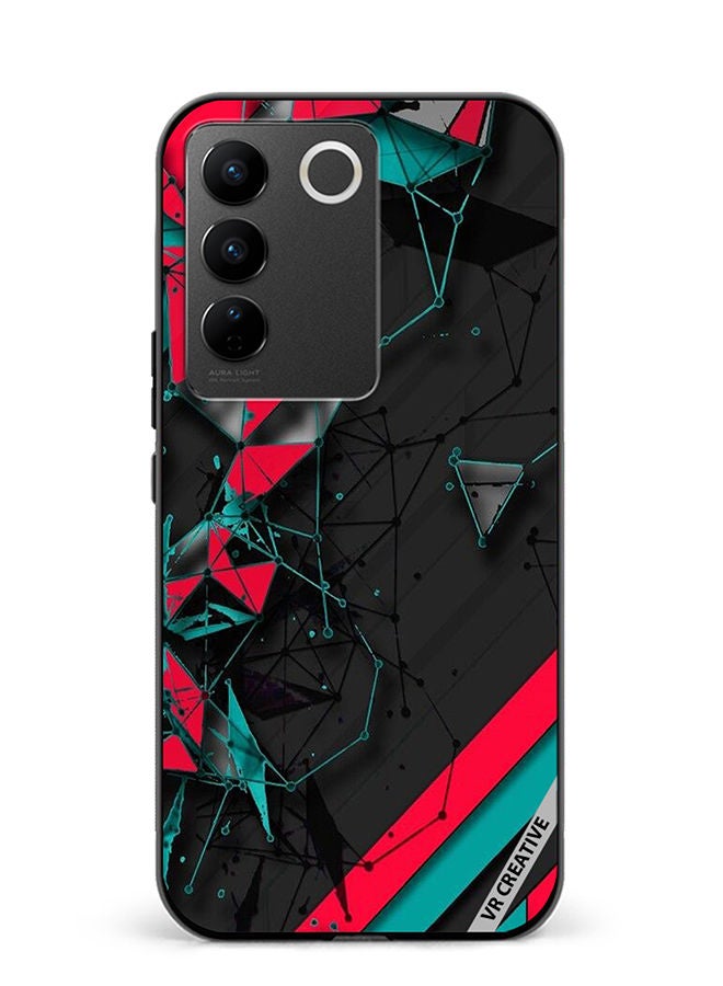 VR CREATIVE Protective Case Cover For Vivo V27e Tech Pattern Design Multicolour - Image 1