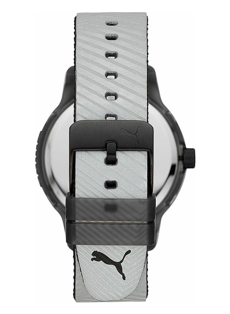 PUMA Reset V1 Analog Quartz Watch for Men With Silver Silicone Band- 5 ATM - P5032 - Image 3