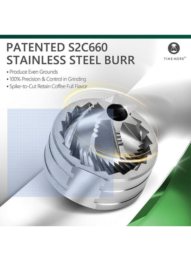 تايم مور مطحنة قهوة يدوية Timemore C3S - خضراء - Image 3