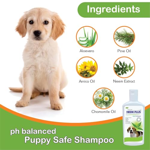 Pil Neem Plus Herbal Pet Shampoo 500 ml | Anti-Fungal, Anti-Itching, Antibacterial, Antiseptic & pH Balanced Pet Shampoo | Coat Cleansing and Conditioning Tick & Fleas Shampoo for Pets - Image 3