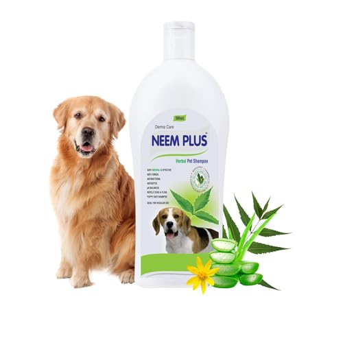 Pil Neem Plus Herbal Pet Shampoo 500 ml | Anti-Fungal, Anti-Itching, Antibacterial, Antiseptic & pH Balanced Pet Shampoo | Coat Cleansing and Conditioning Tick & Fleas Shampoo for Pets - Image 1