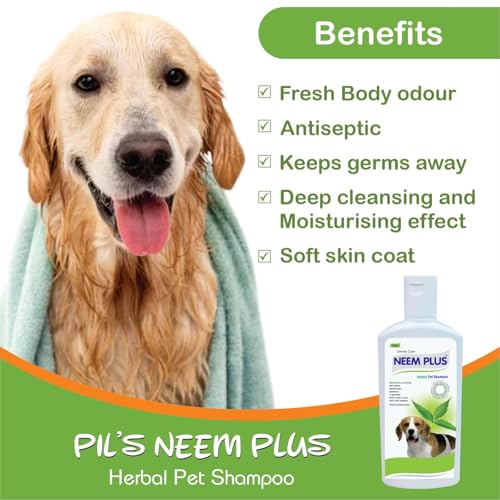 Pil Neem Plus Herbal Pet Shampoo 500 ml | Anti-Fungal, Anti-Itching, Antibacterial, Antiseptic & pH Balanced Pet Shampoo | Coat Cleansing and Conditioning Tick & Fleas Shampoo for Pets - Image 4