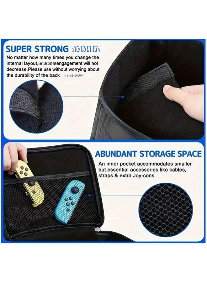 Black Crossbody Travel Storage Handbag Case for Nintendo Switch Lite OLED - Image 4