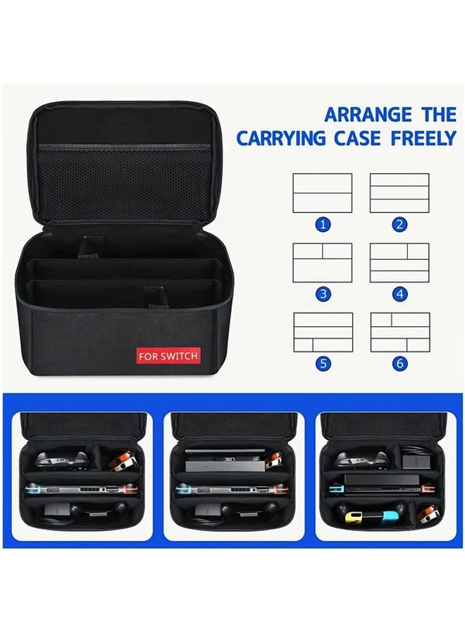 Black Crossbody Travel Storage Handbag Case for Nintendo Switch Lite OLED - Image 5