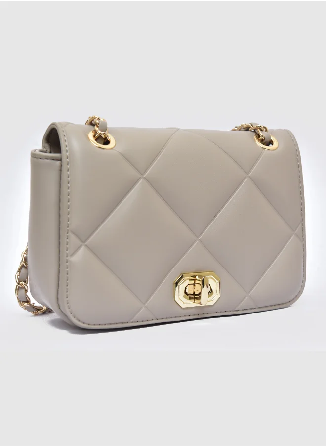 Vincci Quilted Shoulder Bag With Chain