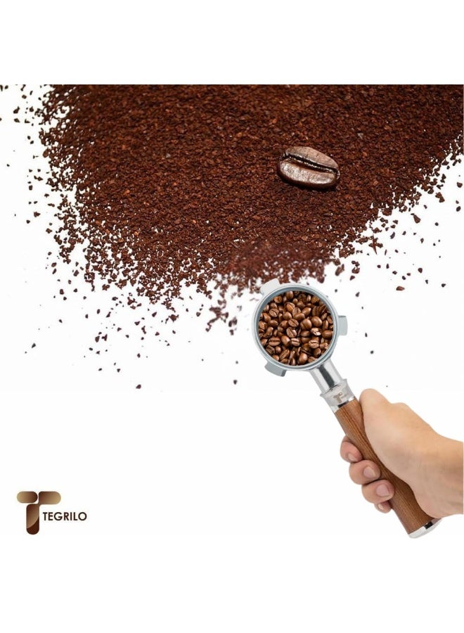 TEGRILO Bottomless Portafilter 51mm compatible to DeLonghi La Specialista EC9335.M Coffee Machines, Naked Coffee Portafilter with Stainless Steel Filter Basket and Rosewood Handle (EC9335.M) - Image 2