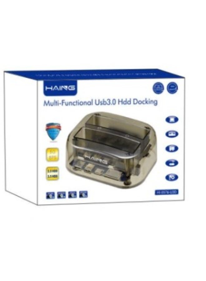 Haing قاعدة أقراص HDD USB 3.0 IDE + SATA مع محور USB + قارئ بطاقات - Image 1