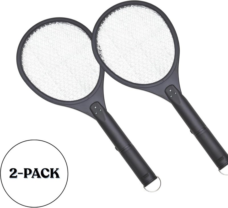 Black Flag 2-Pack Electric Bug Zapper Rackets – Mosquito & Fly Swatter, Battery Operated (Black) - Image 2