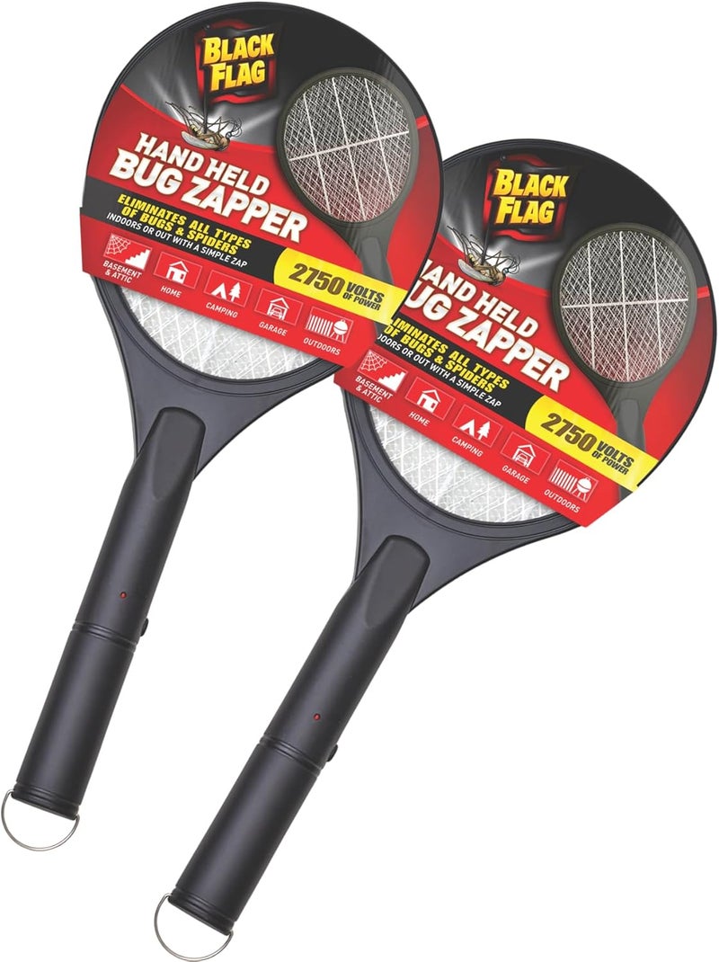 Black Flag 2-Pack Electric Bug Zapper Rackets – Mosquito & Fly Swatter, Battery Operated (Black) - Image 1