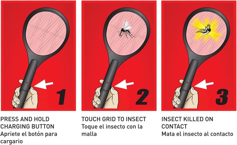 Black Flag 2-Pack Electric Bug Zapper Rackets – Mosquito & Fly Swatter, Battery Operated (Black) - Image 5