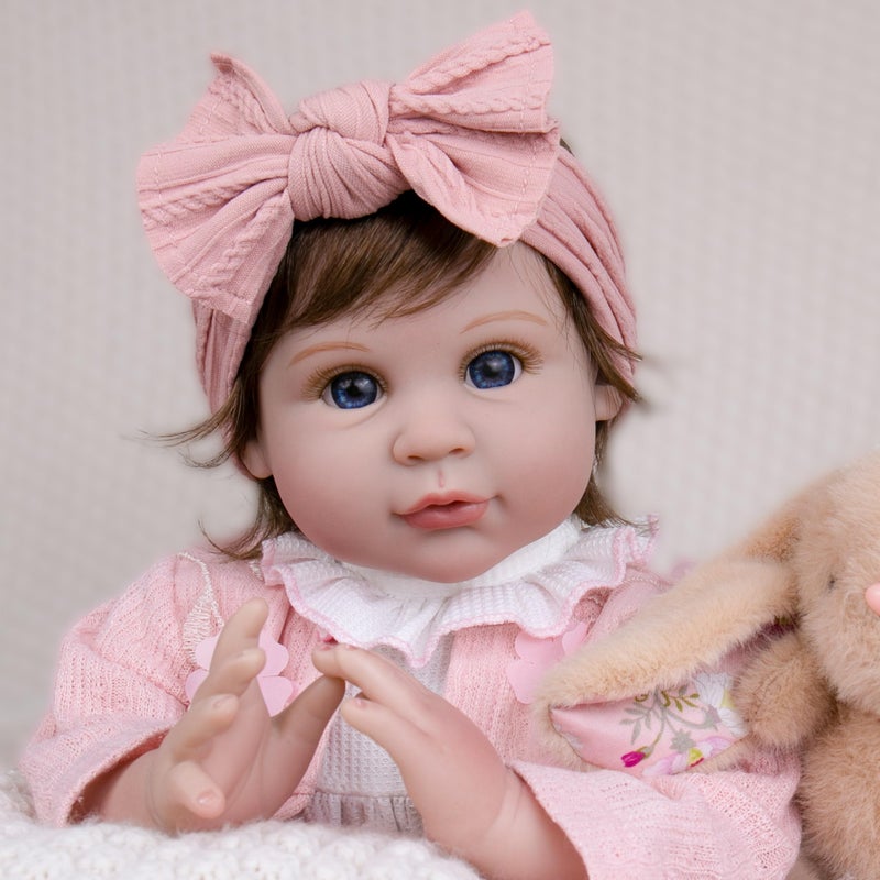 Milidool Reborn Baby Dolls Girl 22 inch Soft Body Lifelike Realistic Newborn Baby Girl Real Life Baby Dolls with Gift Box Feeding Toy Accessories SetGift for Grandma and Kids 3 - Image 3