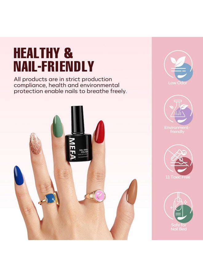 MEFA 56 Pcs Gel Nail Polish Kit With U V Light, 32 Colors All Seasons Soak Off Gel Polish Nail Set With Matte/Glossy Base Top Coat Essential Manicure Tools Nails Art Diy Gifts - Image 4