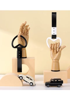 SYOSI SYOSI 4 Pieces Heart-shaped Rings Car Handle Straps, Car Decor Car Handle Straps Rear Bumper Warning Ring Car Interior (Black, White)  - Image 4