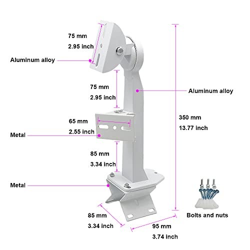 DONOLOMO Outdoor External Right Angle Wall Corner Mount Bracket 350mm/13.77inch Long Arm Bracket for Dual Two Cameras CCTV Video Surveillance System Installation - Image 2