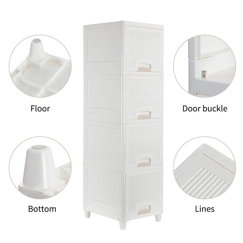 HOLLIO Chest of Drawers for Storage Drawer Organizer Foldable Plastic Cabinet for Storage Wardrobe for Clothes Plastic Cupboard for Clothes Plastic Modular Drawer Storage Box - Image 4