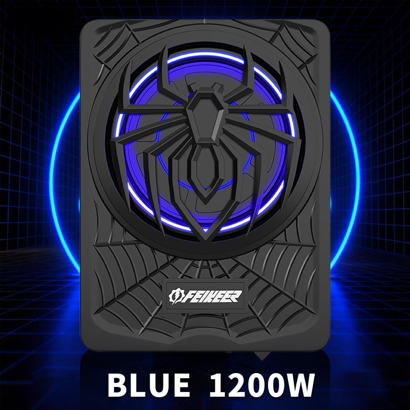 Feikeer NEW 10" 1200W Subwoofer,BLUE Slim Underseat Car Subwoofer and Amp Package.Under Seat Subwoofers with Amp,Individual Control for Low Pass/Gain/Boost Bass.Deep Bass Perfect for Truck/SUV/Jeep/MPV - Image 2