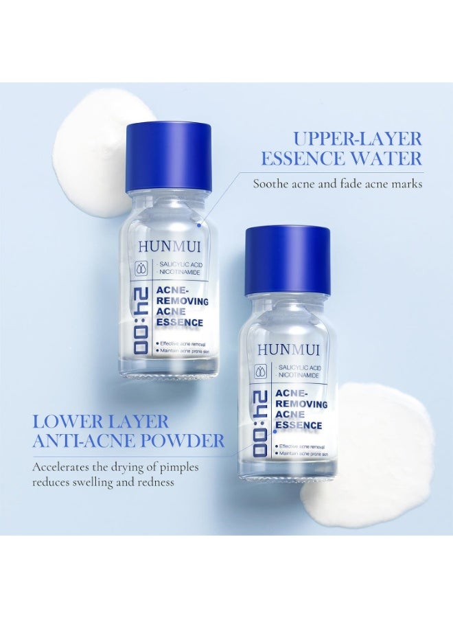 HUNMUI 1.8% Salicylic Acid Acne Serum For Oily, Acne-Prone Skin Rapid-Acting Formula with 4% Niacinamide & Zinc Oxide Unclogs Pores to Combat Night and Hormonal Breakouts, 24h SOS Acne Removing - Image 4