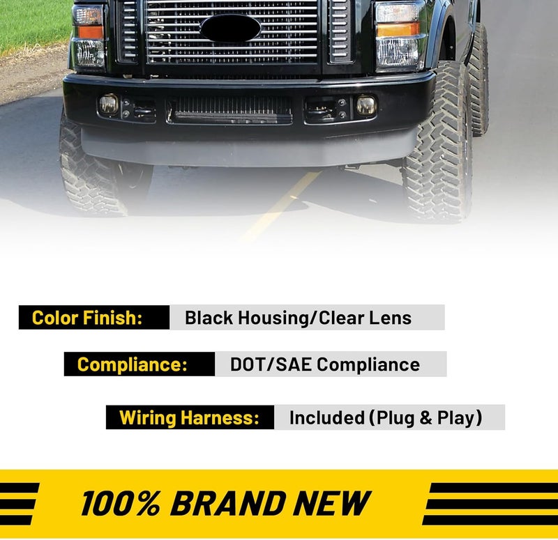 AUTOFREE Fog Lights for 2008-2010 Ford F250 F350 F450 Super Duty with H10 Bulbs and Wiring Harness - Clear Lens - Image 3