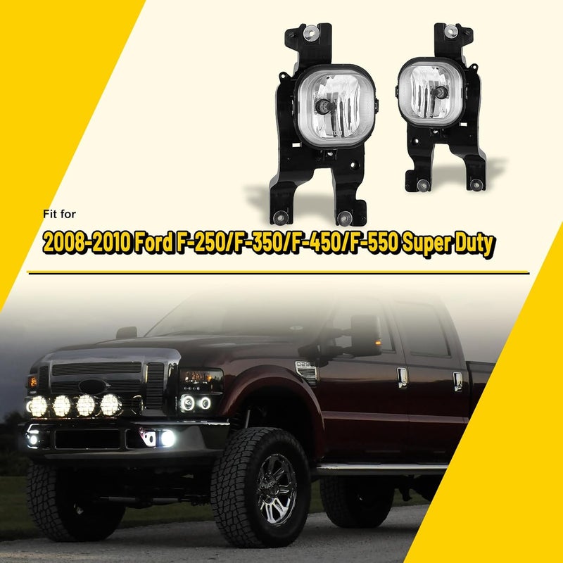 AUTOFREE Fog Lights for 2008-2010 Ford F250 F350 F450 Super Duty with H10 Bulbs and Wiring Harness - Clear Lens - Image 2
