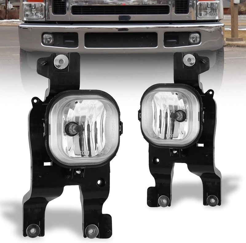 AUTOFREE Fog Lights for 2008-2010 Ford F250 F350 F450 Super Duty with H10 Bulbs and Wiring Harness - Clear Lens - Image 1