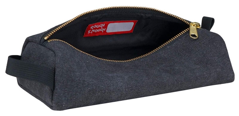 RE ROUGH ENOUGH Rough Enough Small Tool Pouch Bag for Motorcycle Bike Accessories Storage Organizer with Zipper Handle Canvas Black - Image 1