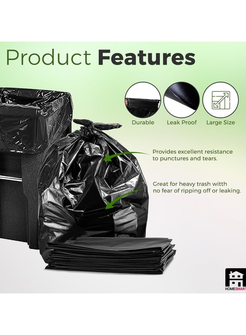 المنزل الذكي أكياس قمامة هوم سمارت بلاستيكية مسطحة مكونة من 20 قطعة + 20 قطعة مجانًا لون أسود مناسبة للمطبخ والحديقة المنزلية والأنشطة الخارجية (85 × 110 سم) - Image 2