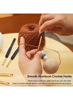 Coopay Black Gold Crochet Hooks Needles For Arthritic Hands 2.0 6.0Mm Crochet Hook Set Ergonomic Soft Grips Knitting Hook For Crochet Yarn Craft Aluminum Knitting Crochet Supplies Kit For Knitter  - Image 2