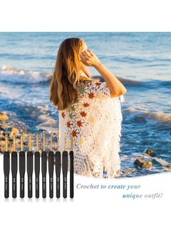 Coopay Black Gold Crochet Hooks Needles For Arthritic Hands 2.0 6.0Mm Crochet Hook Set Ergonomic Soft Grips Knitting Hook For Crochet Yarn Craft Aluminum Knitting Crochet Supplies Kit For Knitter  - Image 5