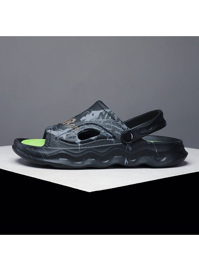 NIBEMINENT Mens Summer Outdoor Sports Slippers Anti-Slip Beach Two-Way Wear Large Size Sandals  Comfortable Foot Feeling  - Image 1