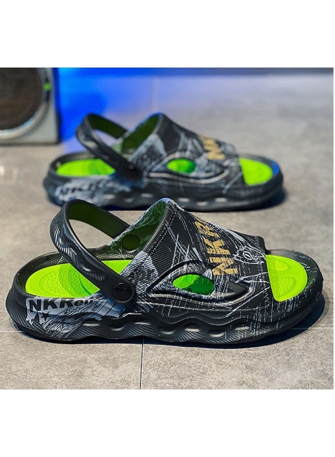 NIBEMINENT Mens Summer Outdoor Sports Slippers Anti-Slip Beach Two-Way Wear Large Size Sandals  Comfortable Foot Feeling  - Image 3