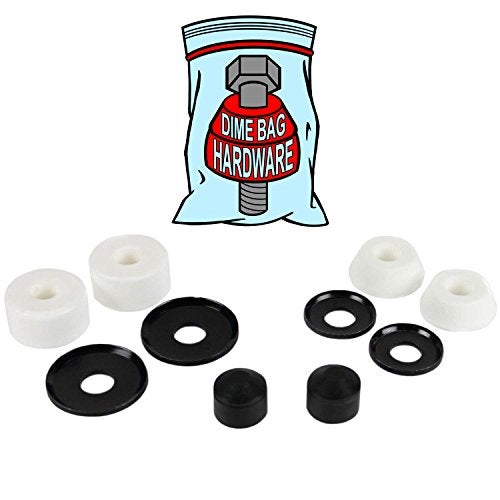 Dime Bag Hardware Skateboard Truck Rebuild Kit Bushings Washers Pivot Cups for 2 Trucks (95A White) - Image 1