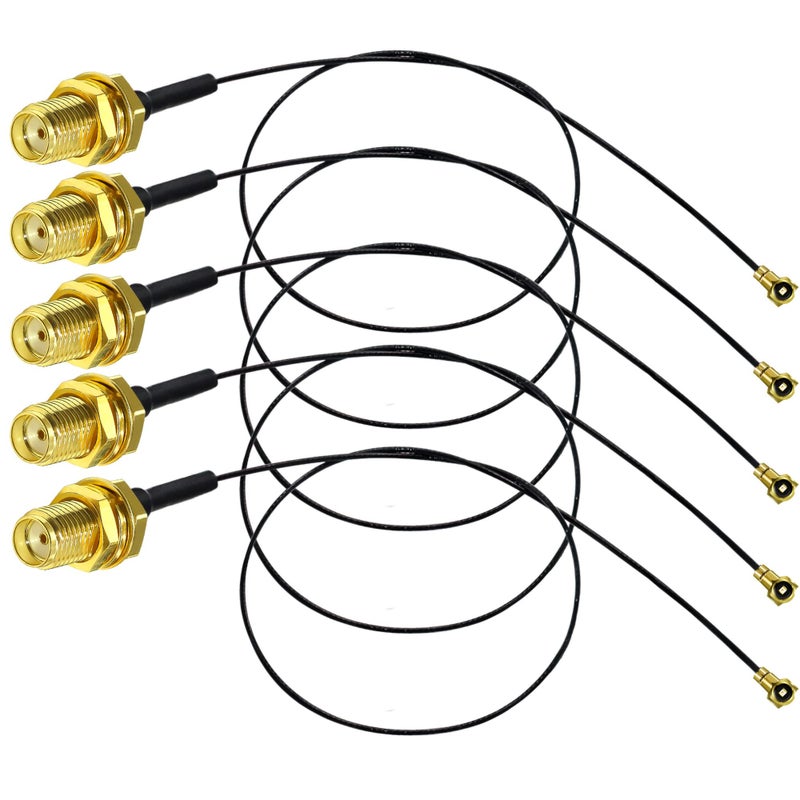 TUOLNK SMA to IPX Coaxial Cable SMA Female Jack Bulkhead to UFL MHF4 RF Pigtail WiFi Antenna Extension Cable 0.81mm IPX SMA Pigtail Coax Cable 12inch(30cm) 5 pcs - Image 1