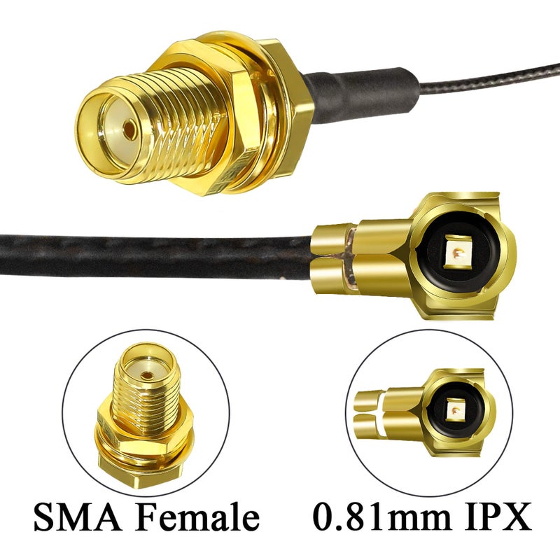 TUOLNK SMA to IPX Coaxial Cable SMA Female Jack Bulkhead to UFL MHF4 RF Pigtail WiFi Antenna Extension Cable 0.81mm IPX SMA Pigtail Coax Cable 12inch(30cm) 5 pcs - Image 3