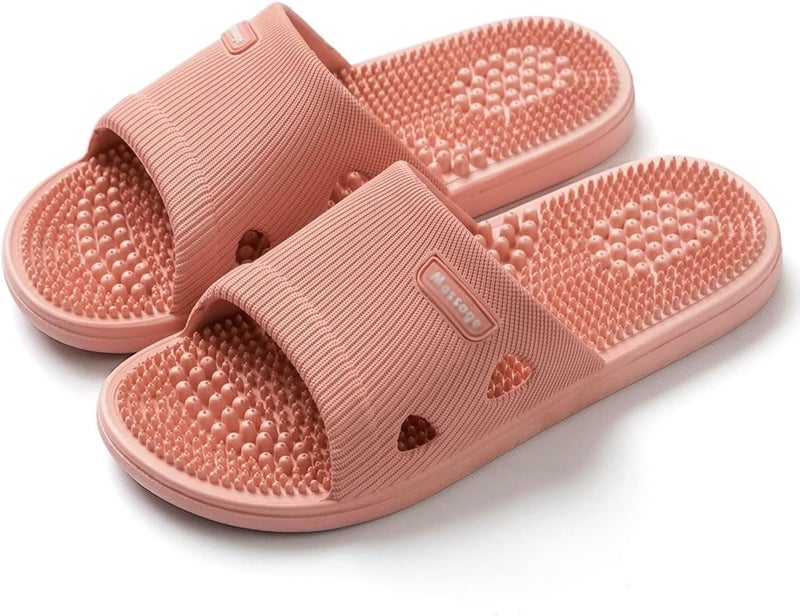Plantar Fasciitis Acupuncture Massage Slippers For Women Men Foot Reflexology & Acupressure Massage Sandals Non-Slip Home Shower Shoes Arthritis Neuropathy Pain Relief (Color : Pink, Size : 40/41 EU - Image 1