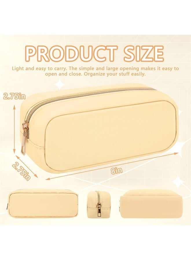 Iqimott حقيبة مكياج صغيرة من النايلون، حقيبة تجميل رفيعة بسحاب، حقيبة فرش مكياج أنيقة، حقيبة مستحضرات تجميل مدمجة، حقيبة أدوات شخصية، حقيبة نقود سفر مقاومة للماء، حقيبة تخزين للسيدات والفتيات والمراهقات (أسود) - Image 2