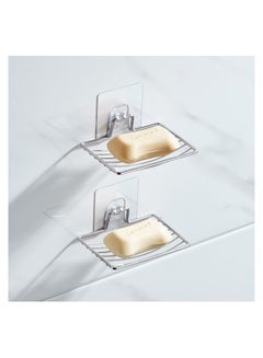 Soap Dish Holder 2 Pack Self Adhesion Soap Box Stainless Steel Soap Tray For Home Kitchen Bathroom