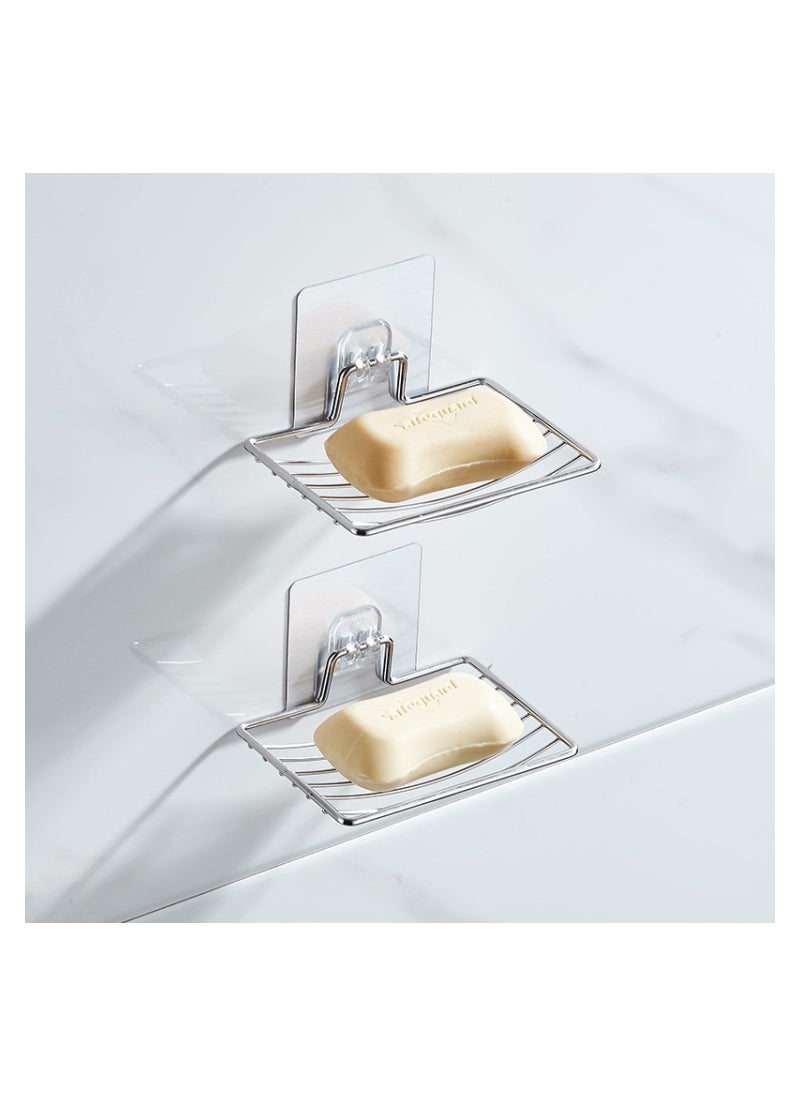 RATSAW - Soap Dish Holder 2 Pack Self Adhesion Soap Box Stainless Steel Soap Tray For Home Kitchen Bathroom - Image 1