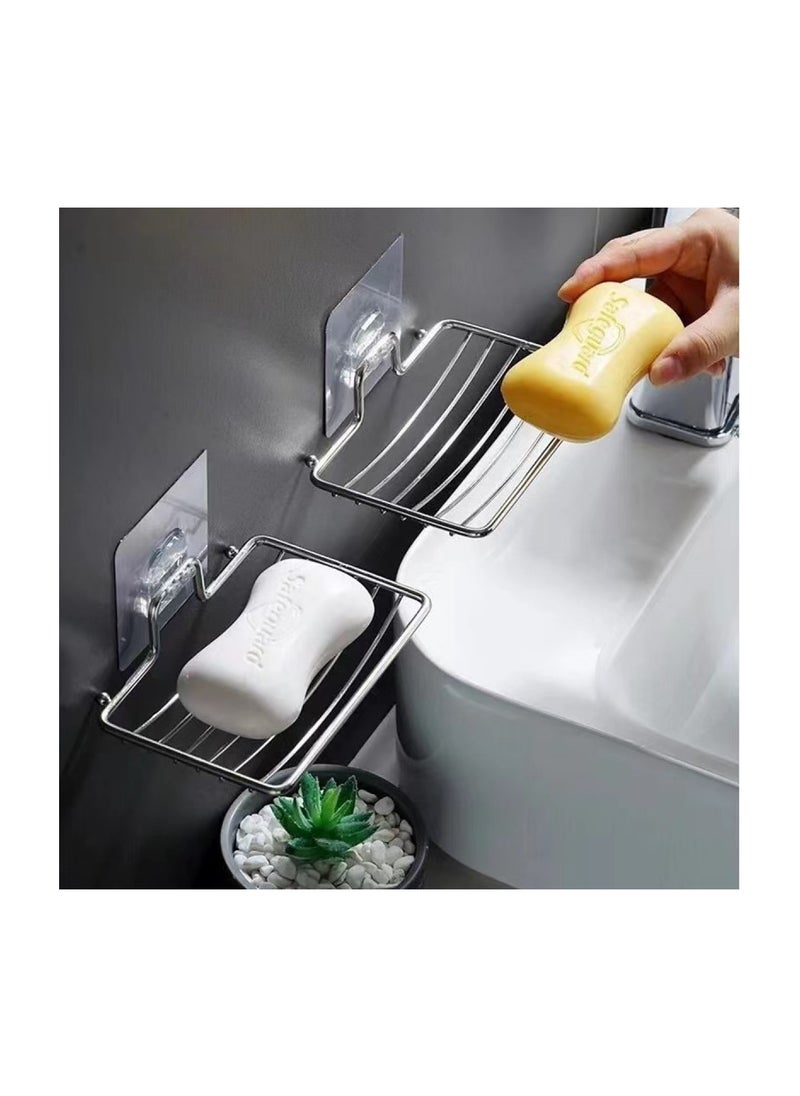 RATSAW - Soap Dish Holder 2 Pack Self Adhesion Soap Box Stainless Steel Soap Tray For Home Kitchen Bathroom - Image 1