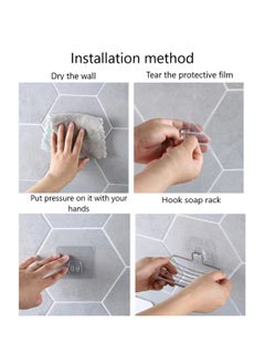 RATSAW Soap Dish Holder 2 Pack Self Adhesion Soap Box Stainless Steel Soap Tray For Home Kitchen Bathroom  - Image 3