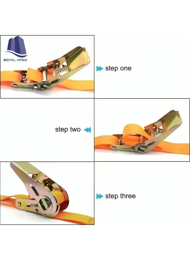 Royal Apex Heavy Duty Cargo Lashings Straps Ratchet And Fastening Tape Tie Down Hook 1‚X10 Yard  - Image 4