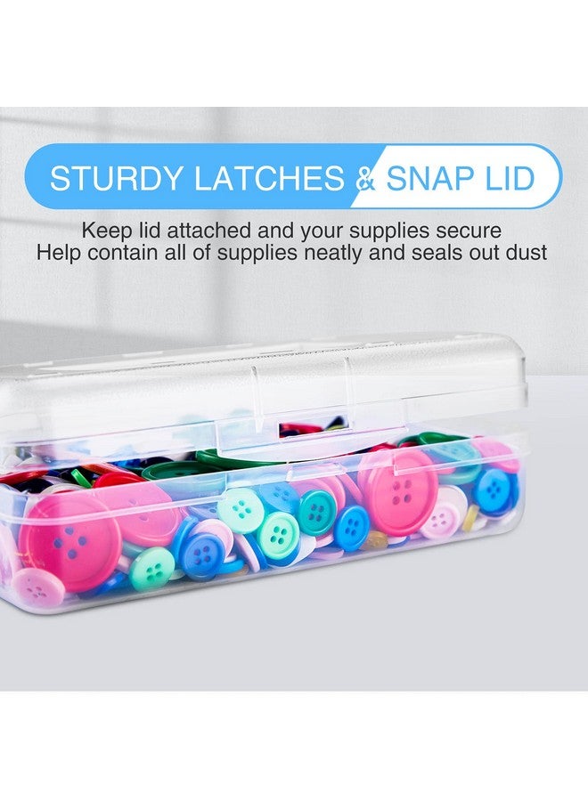 Sooez 6 Pack Clear Pencil Box, Plastic Large Pencil Case With Snap-Tight Lid, Hard Crayon Box Bulk Marker Organizer Plastic Containers, Stackable Storage School Supply Box For Craft, Pen - Image 5