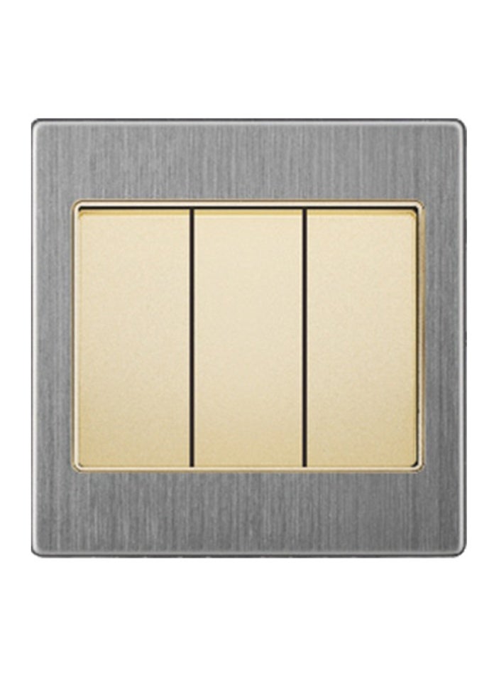 Vmax Premium 3 Gang 2 Way Wall Switch | Triple Rocker Gold/Metal Frame | Safe, Durable & Modern Control for Home & Office - Image 5