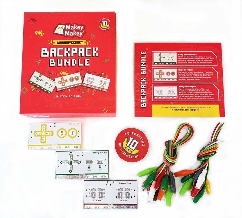 Makey Makey Backpack Bundle – Expansion Pack for Makey Makey Classic - Add More Inputs & Creativity to Your Inventions (Makey Makey Classic Required, Not Included) – STEM Learning & Prototyping Kit - Image 1