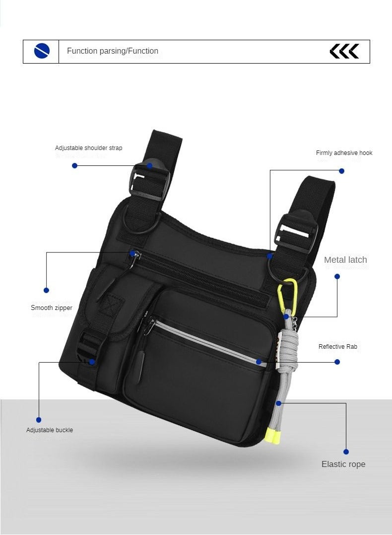 Lightweight Waterproof Sports Chest Bag for Men, With an Internal Phone Pocket and Extra Storage Space, Suitable for Workouts, Cycling and Running (Black). - Image 5