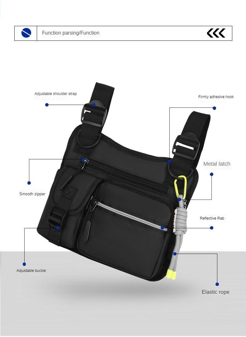 Outdoor Chest Bag  Lightweight Adjustable Bag Street Cargo Bag Sports Travel Chest Pack Workout Hiking Bag