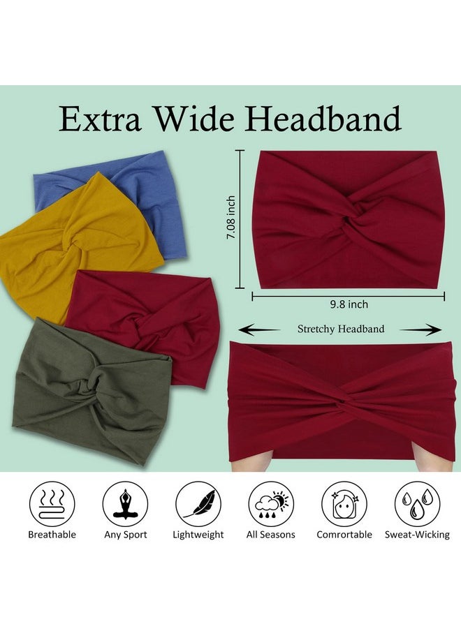 AKTVSHOW 7'' Wide Headbands For Women Extra Large Turban Workout Headband Fashion Yoga Hair Bands Boho Twisted Thick Hair Accessories 8Pack  - Image 4